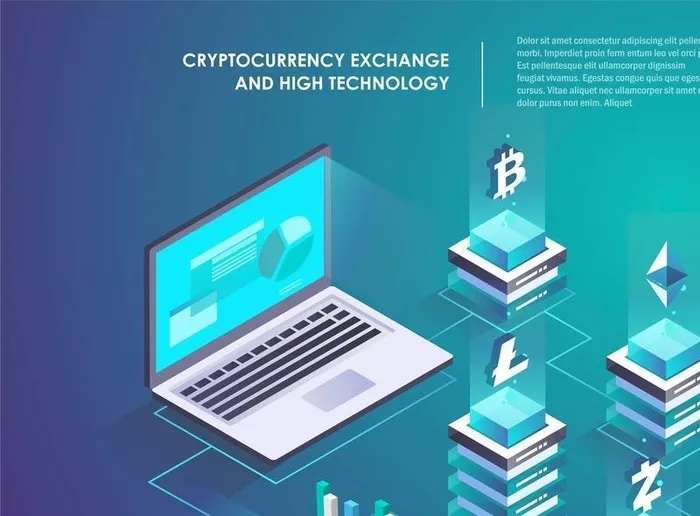 2.5D区块链图片ai矢量模版下载