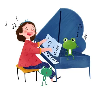 弹钢琴图片