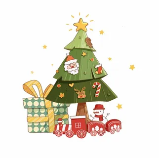 卡通圣诞树素材图片