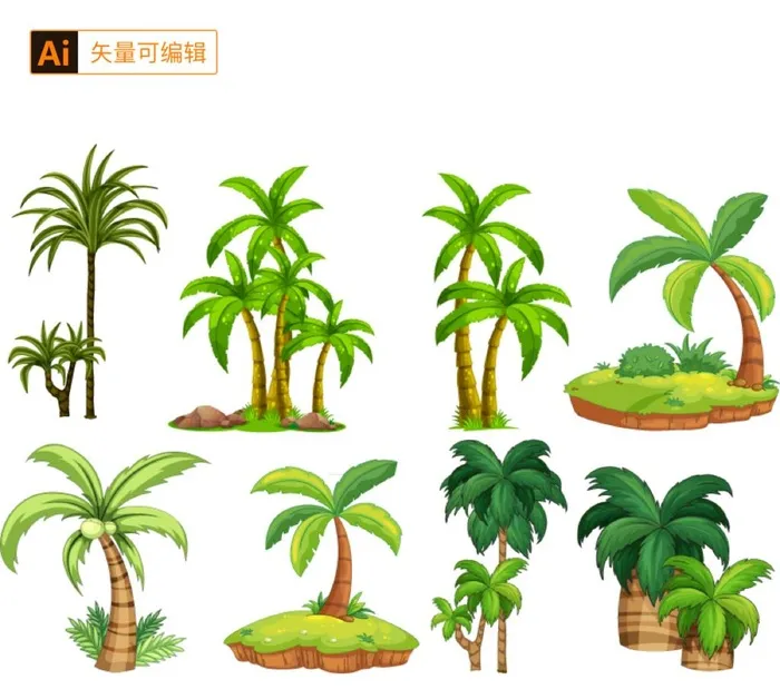 卡通椰子树图片