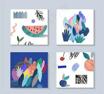 清新插画  底纹背景图片