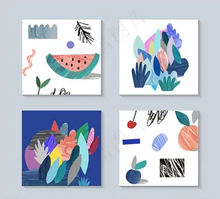 清新插画  底纹背景图片