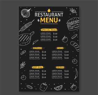 餐牌 价目表 传单图片