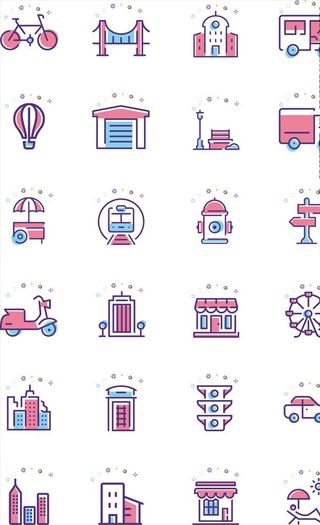 线性城市图标图片