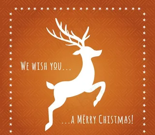 圣诞贺卡驯鹿剪影图片
