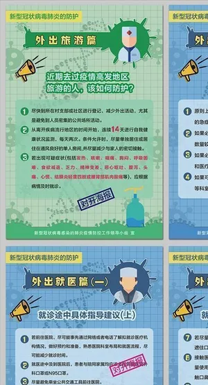 新冠肺炎外出就医防护指南海报图片