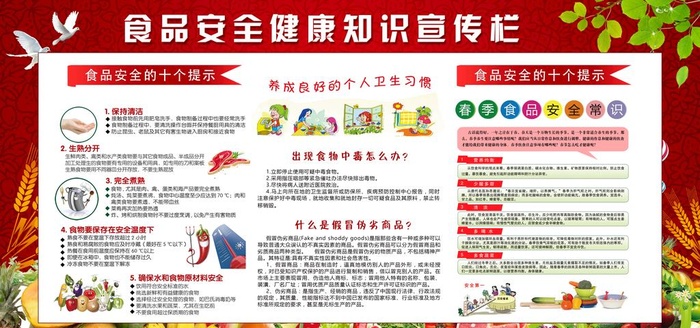 食品安全健康知识宣传栏图片(5200x3200)psd模版下载