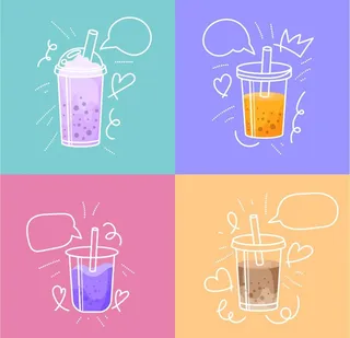 卡通手绘奶茶图片