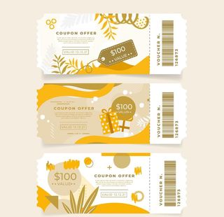 黄金礼品券模板图片