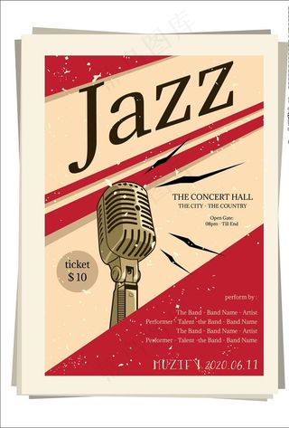 爵士乐复古海报图片