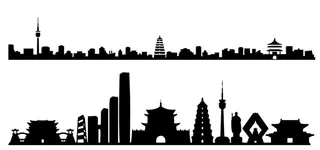 西安城市剪影图片