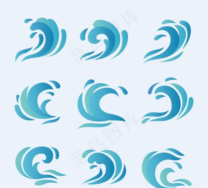 蓝色浪花设计图片