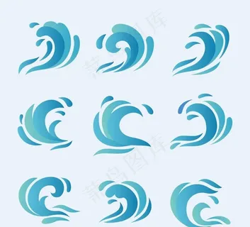 蓝色浪花设计图片