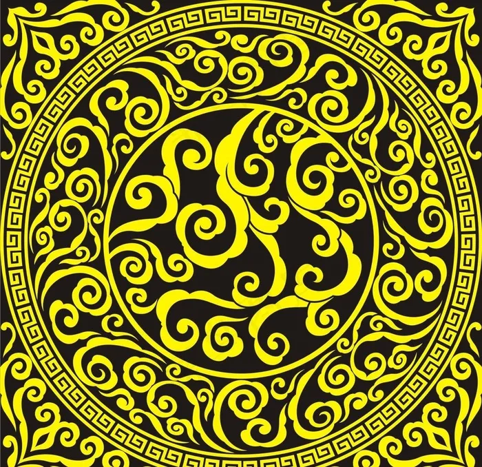 祥云团花(祥纹)图片cdr矢量模版下载