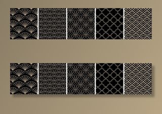 可编辑扇形花纹图案颜色图片