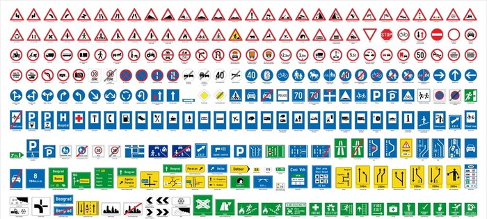 交通标识图片ai矢量模版下载