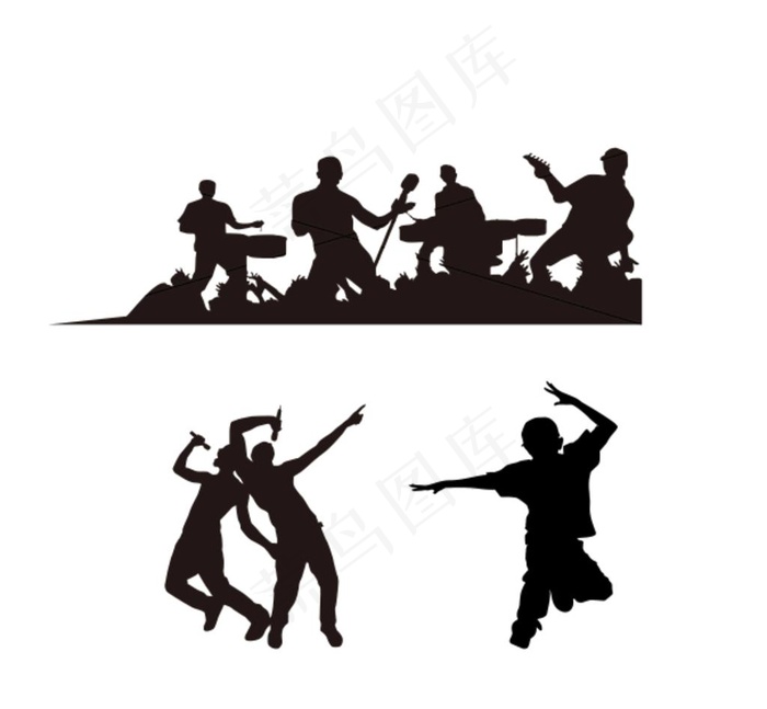 唱歌 演唱会 人物剪影图片