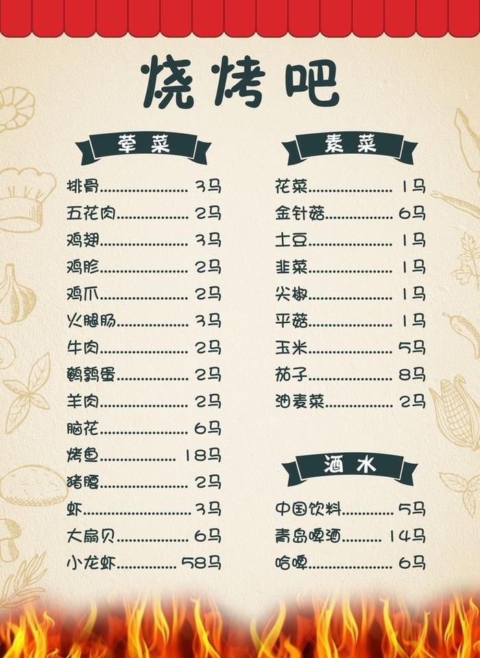 烧烤菜单图片