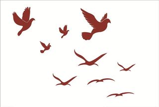 大雁鸽子剪影元素图片