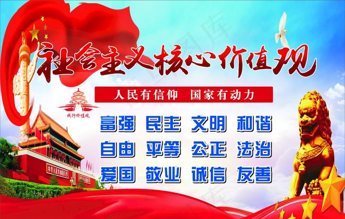 *  核心价值  24字图片cdr矢量模版下载