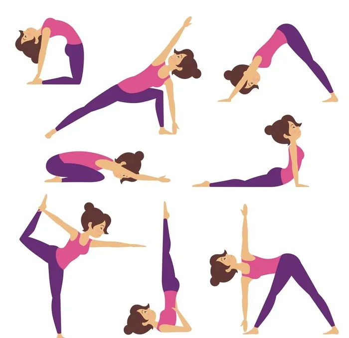 女性瑜伽图片ai矢量模版下载