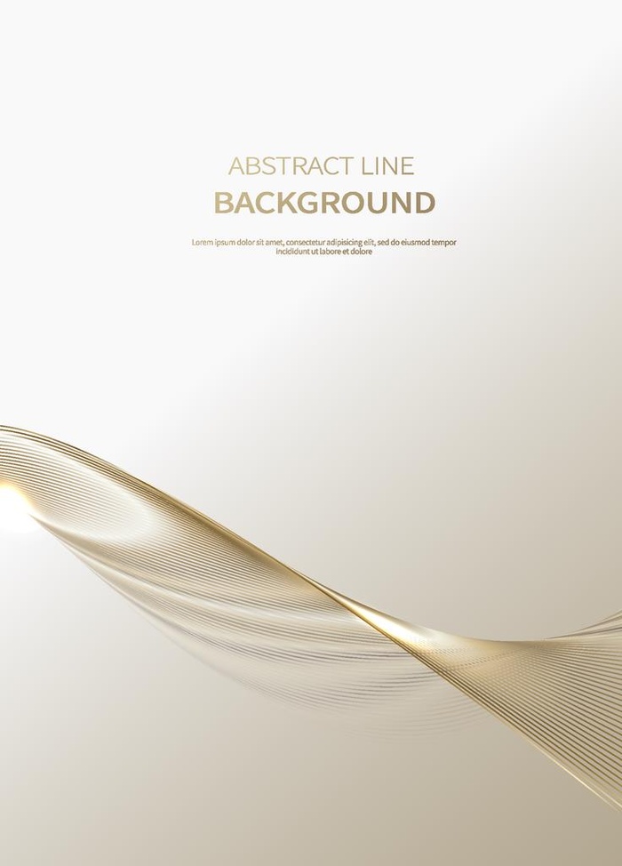 轻奢金色抽象流体曲线海报图片