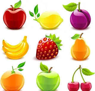 晶莹质感水果矢量素材图片