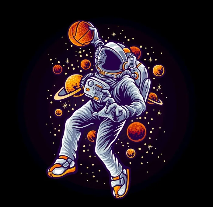创意手绘矢量潮流太空宇航员图片