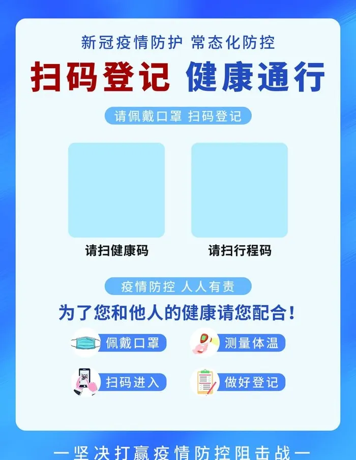 扫码登记健康通行图片(1024x1365)psd模版下载