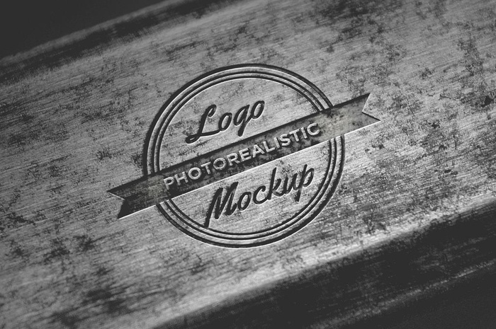 木纹材质logo样机图片