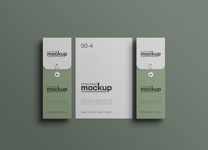 小清新绿色VI样机模板图片