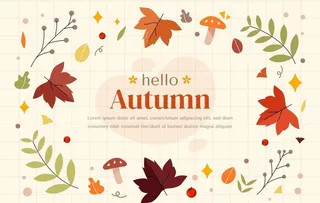 手绘秋季图案免费矢量图图片