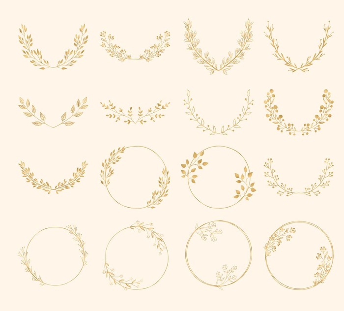 金色花环图片(2953x2756)psd模版下载