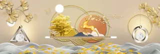 麋鹿金山装饰画图片