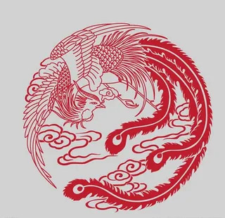凤凰剪纸图案图片
