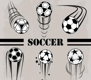 卡通动感足球设计矢量素材图片