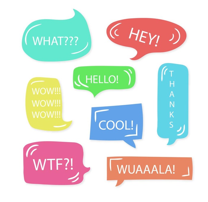 简约彩色对话框图片