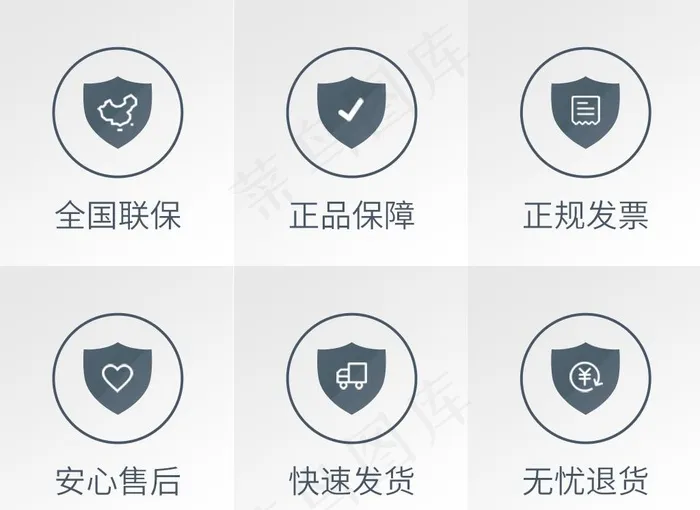 淘宝详情页售后承诺保障说明图片(1024x778)psd模版下载