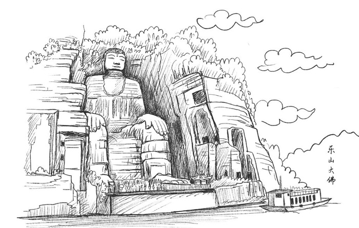 城市,漫画,素描,写生,绘画,旅游景点,(3000x2000)psd模版下载