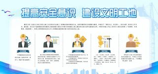 提高安全意识工地安全宣传展板图片