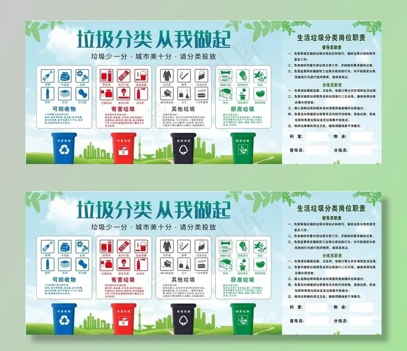 垃圾分类图片cdr矢量模版下载