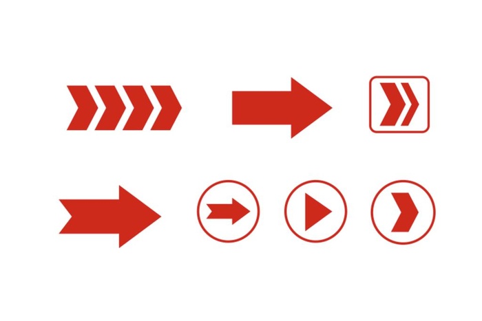 红色矢量箭头图标.图片