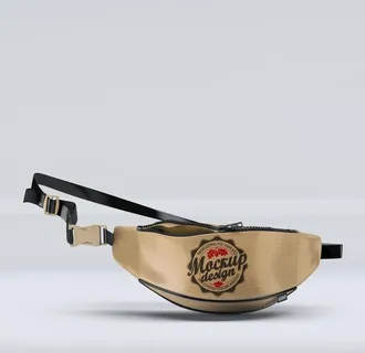 逼真的旅行腰包旅行袋样机图片