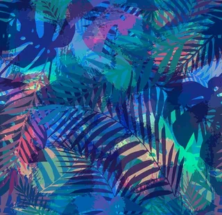 水彩热带树叶图片