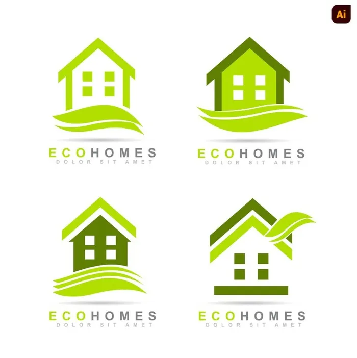 房子图标图片ai矢量模版下载