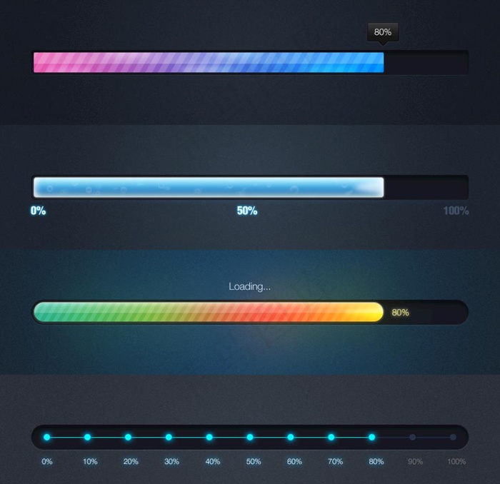 4种不同的进度条图片