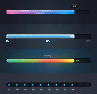 4种不同的进度条图片
