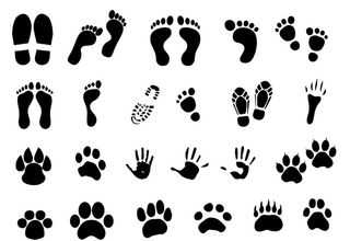 脚印掌印剪影图片