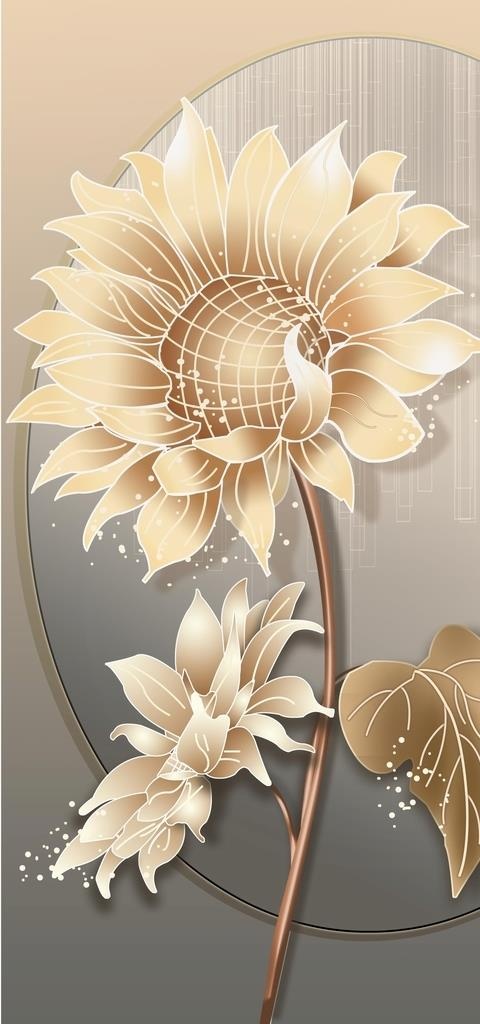 小清新手绘植物花朵装饰无框画图片