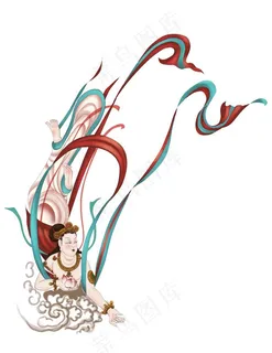 飞天敦煌壁画插画图片 飞天敦煌壁画插画图片